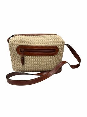 Objectives Woven Brown/Tan Crossbody Handbag